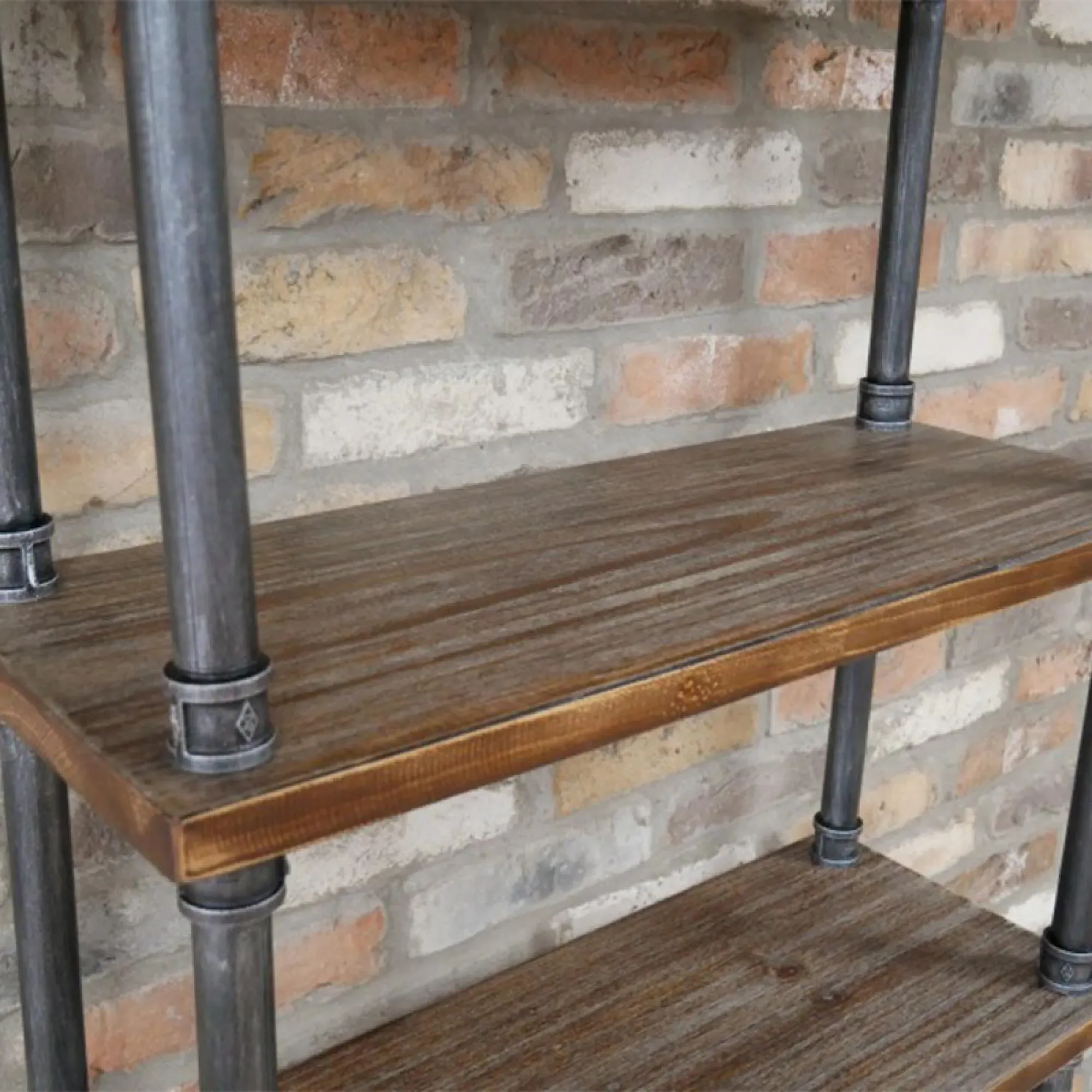 5-Tier Shelving Unit - Black Metal, Wood