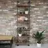 6-Tier Wall Shelves - Black Metal, Wood