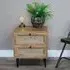 Acacia Wood 2 Drawer Bedside Cabinet - Rattan