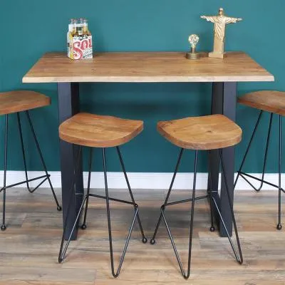 Acacia Wood Edge Bar Table - Natural image