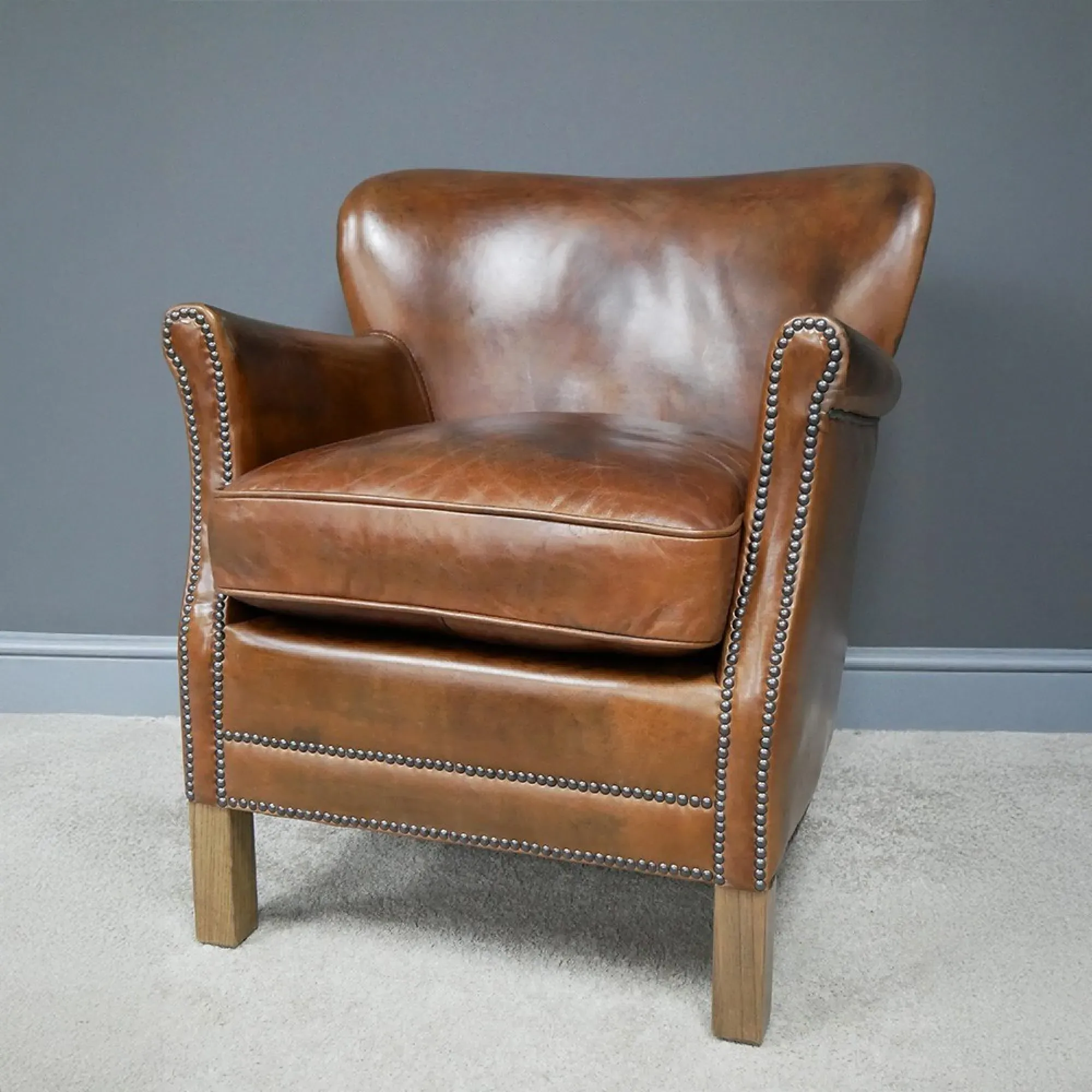Accent Armchair - Brown, Leather