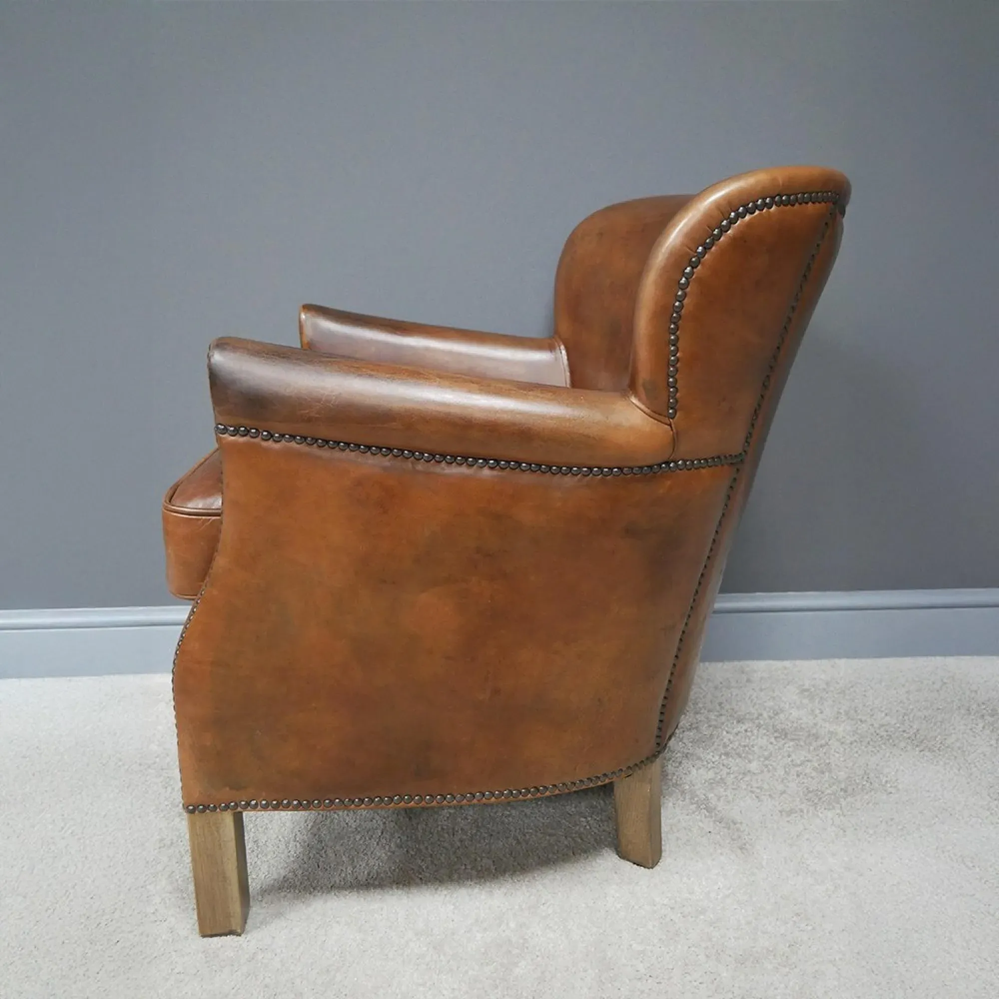 Accent Armchair - Brown, Leather