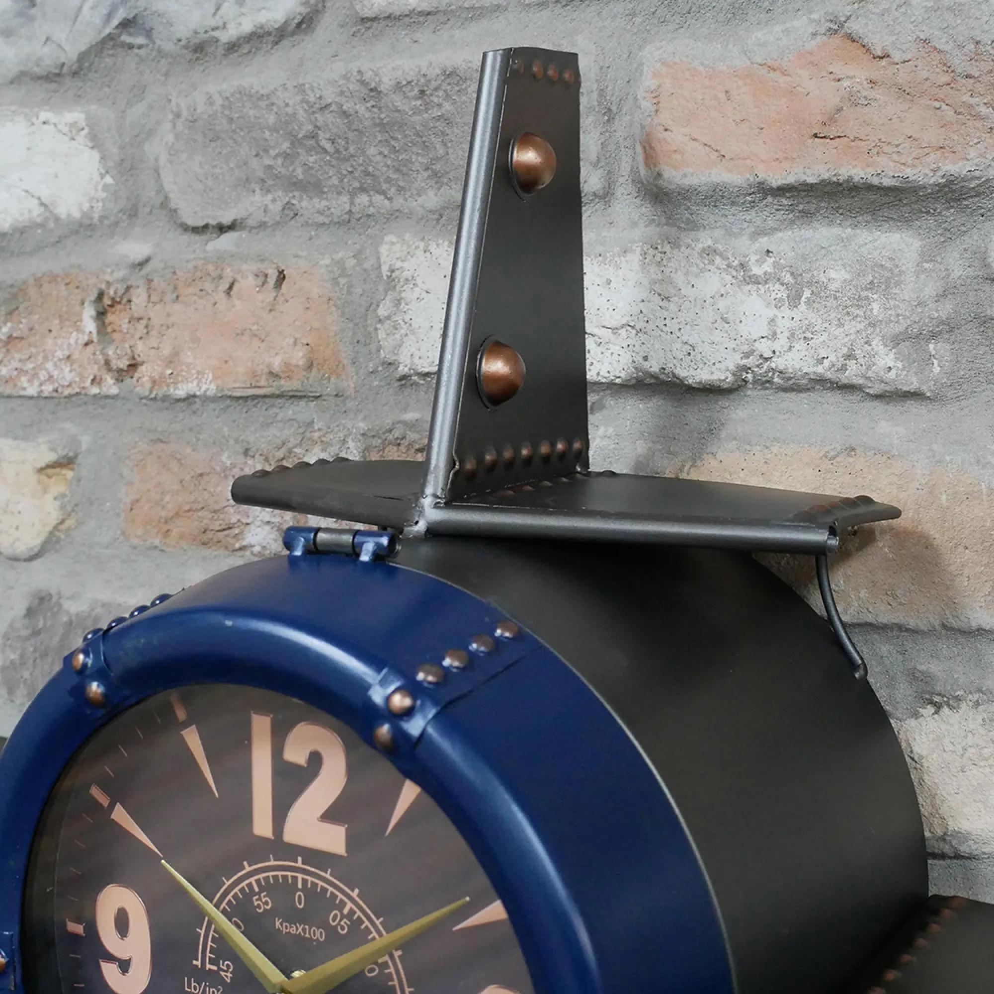 Aeroplane Metal Clock - Blue