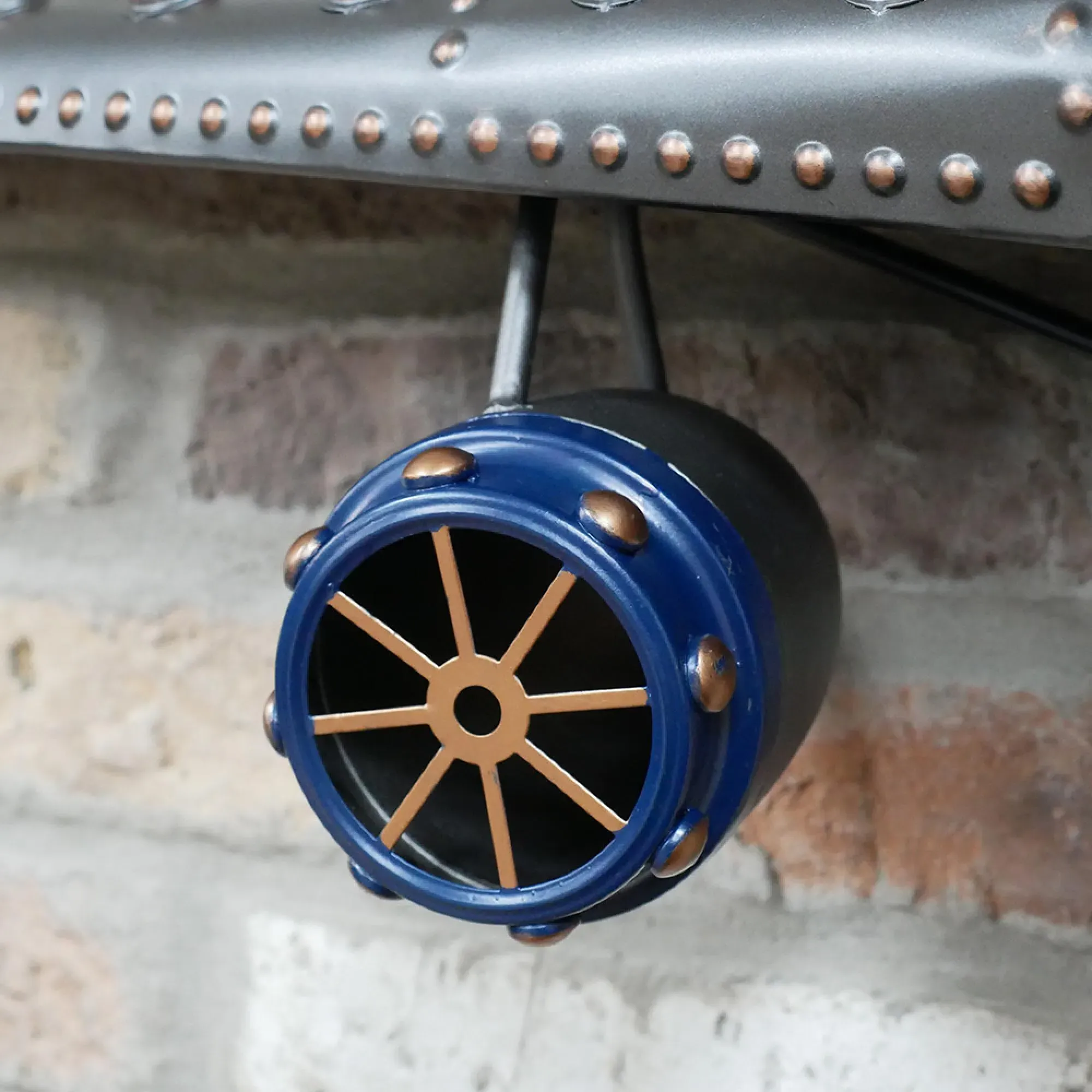 Aeroplane Metal Clock - Blue