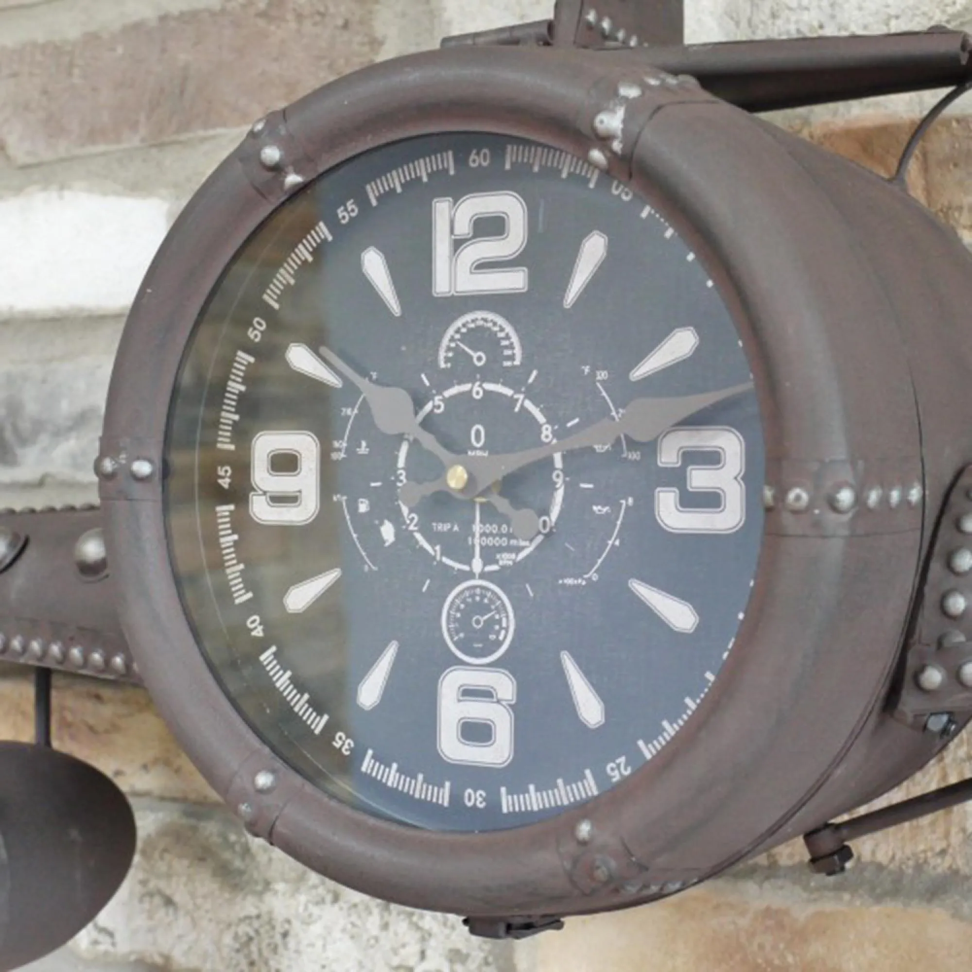 Aeroplane Metal Clock - Grey