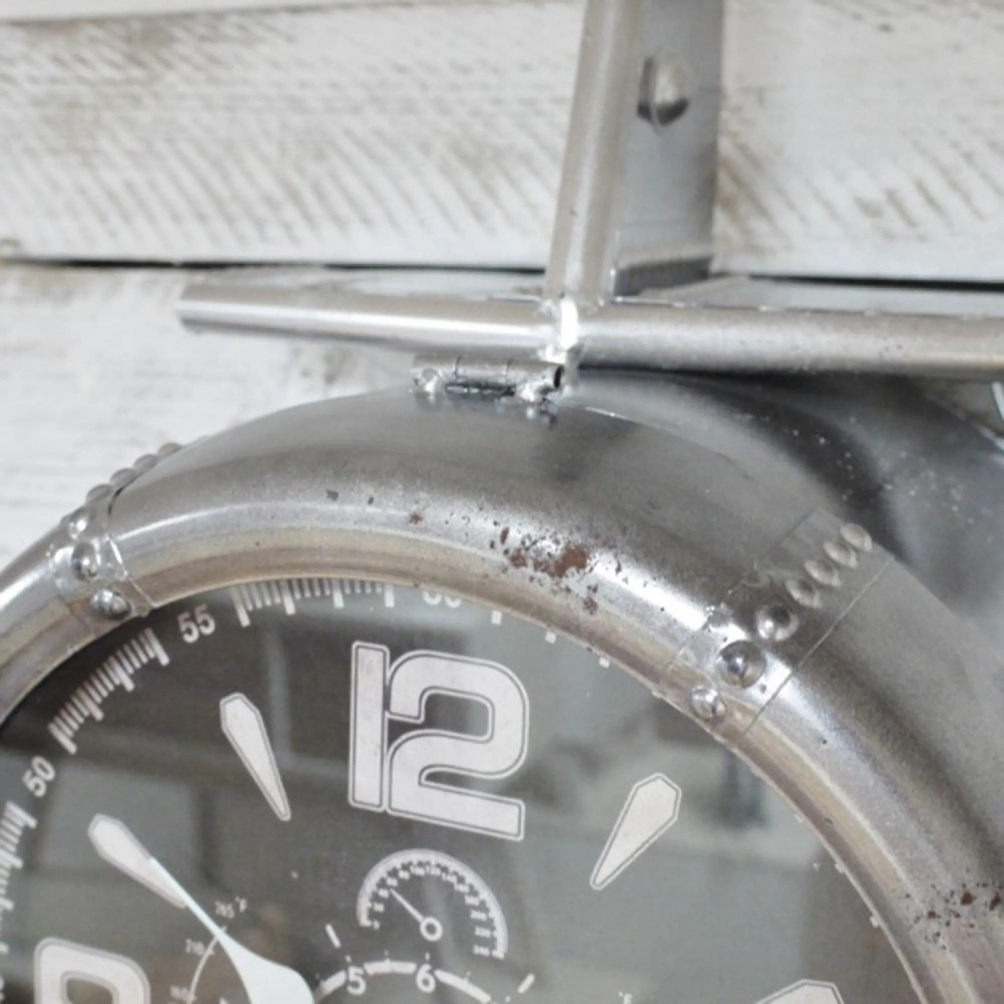 Aeroplane Metal Clock - Silver