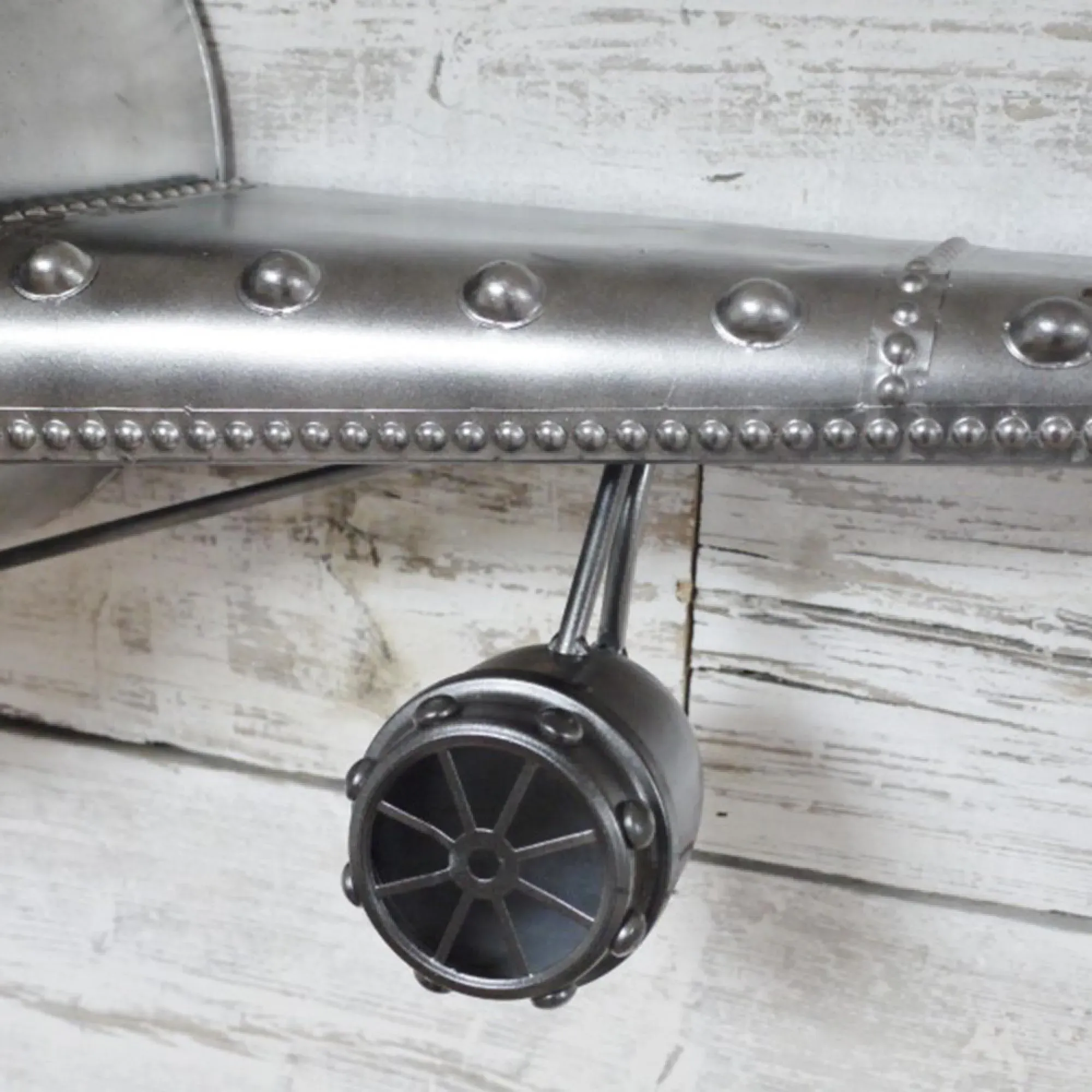 Aeroplane Metal Clock - Silver