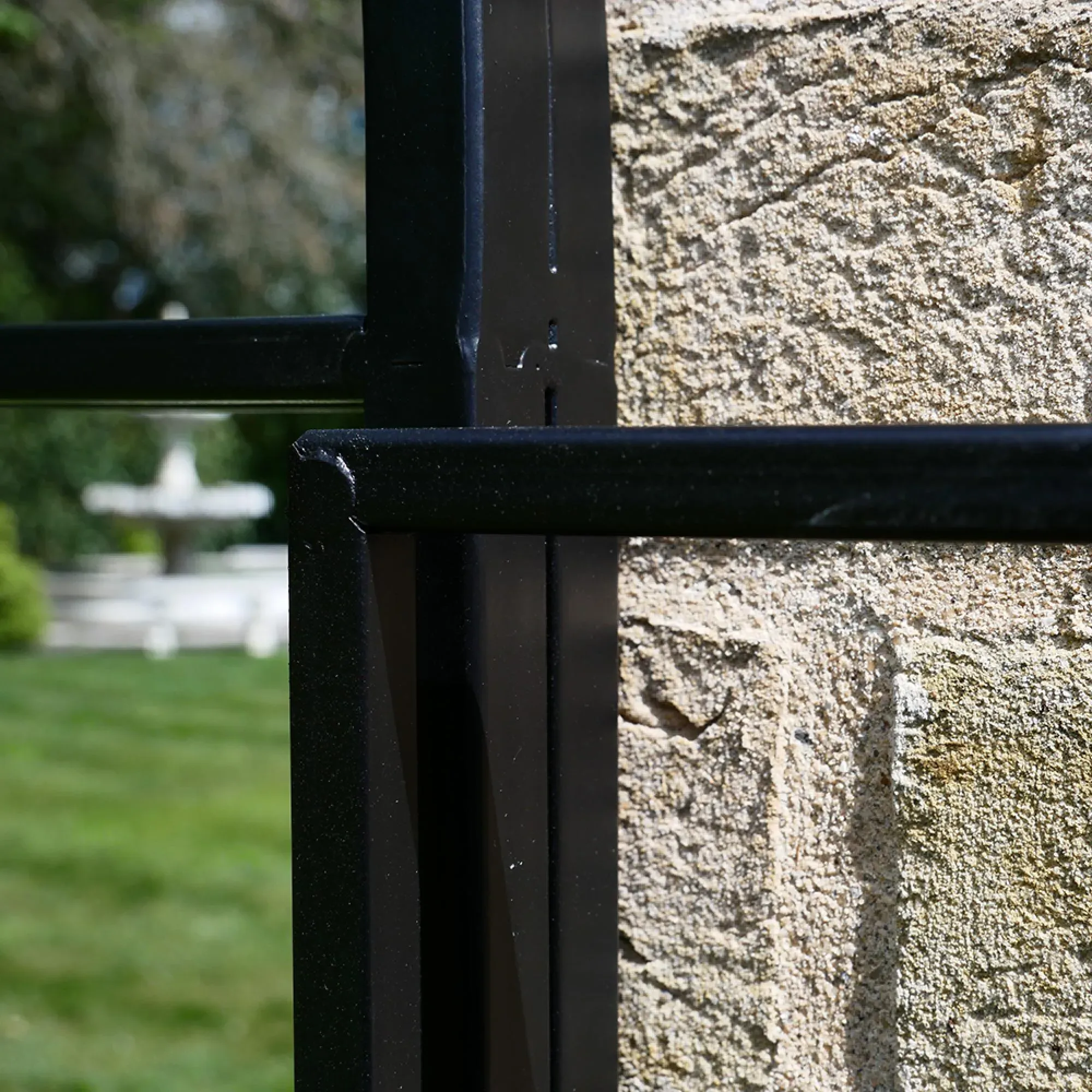 Arch Garden Window Mirror - Black, Metal