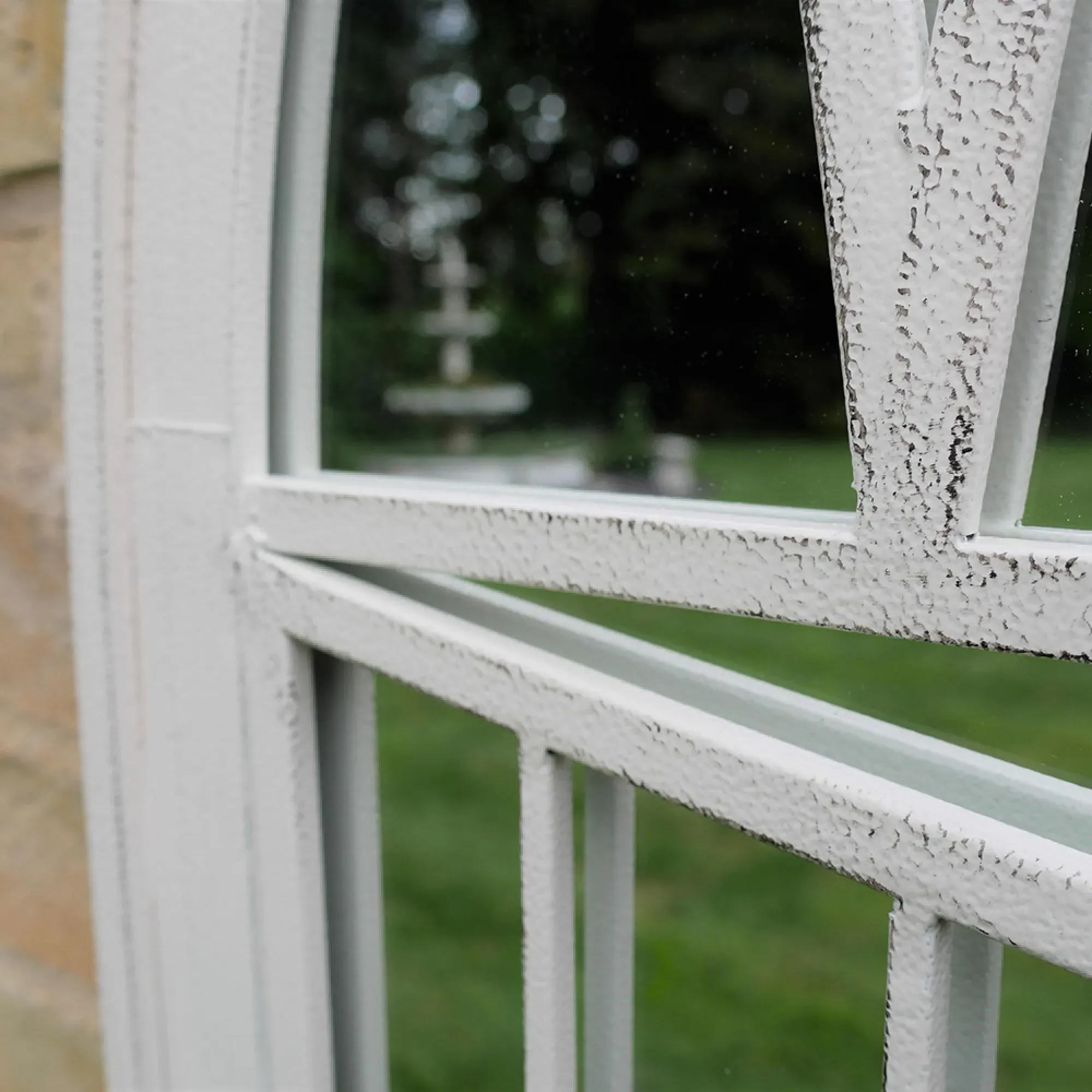 Arch Garden Window Mirror - White, Metal