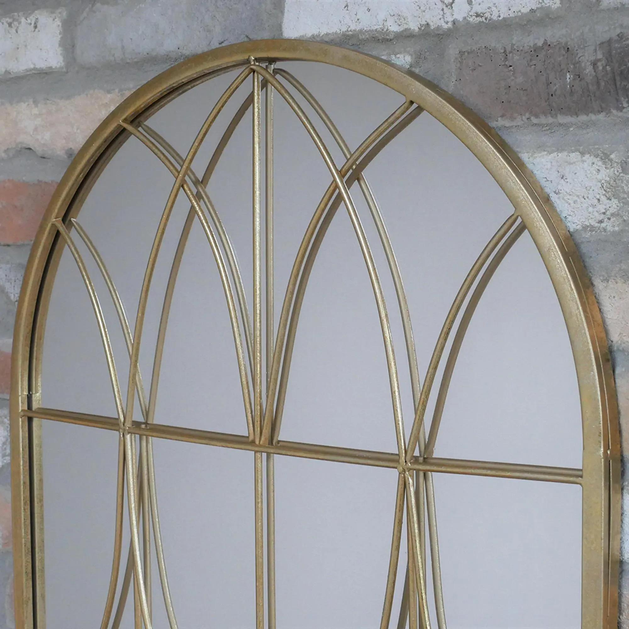 Arch Gold Metal Frame Wall Mirror