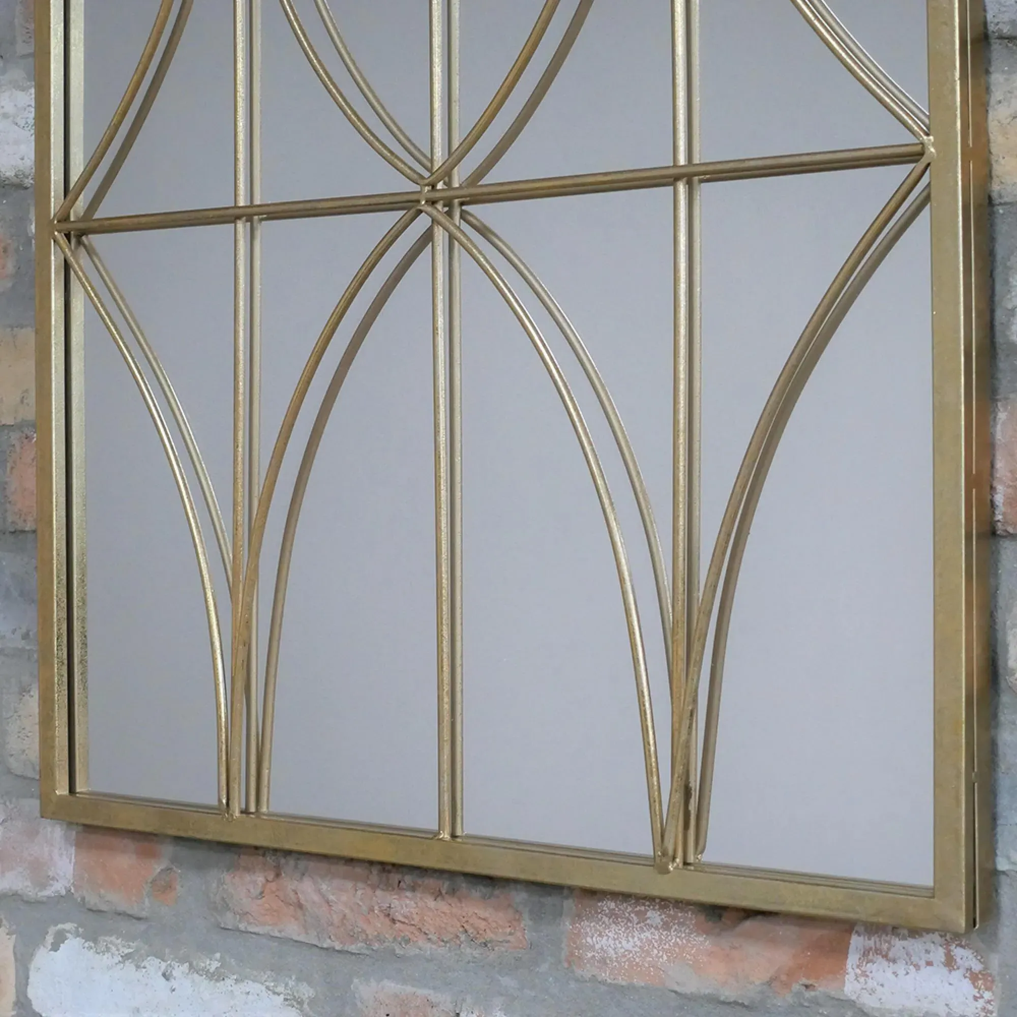 Arch Gold Metal Frame Wall Mirror