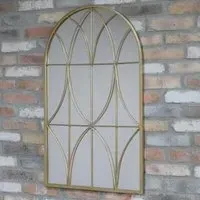 Arch Gold Metal Frame Wall Mirror