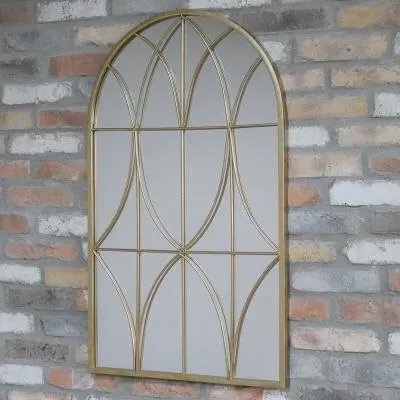 Arch Gold Metal Frame Wall Mirror image