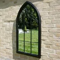 Arch Outdoor Mirror - Black, Metal