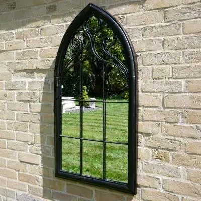 Arch Outdoor Mirror - Black, Metal image