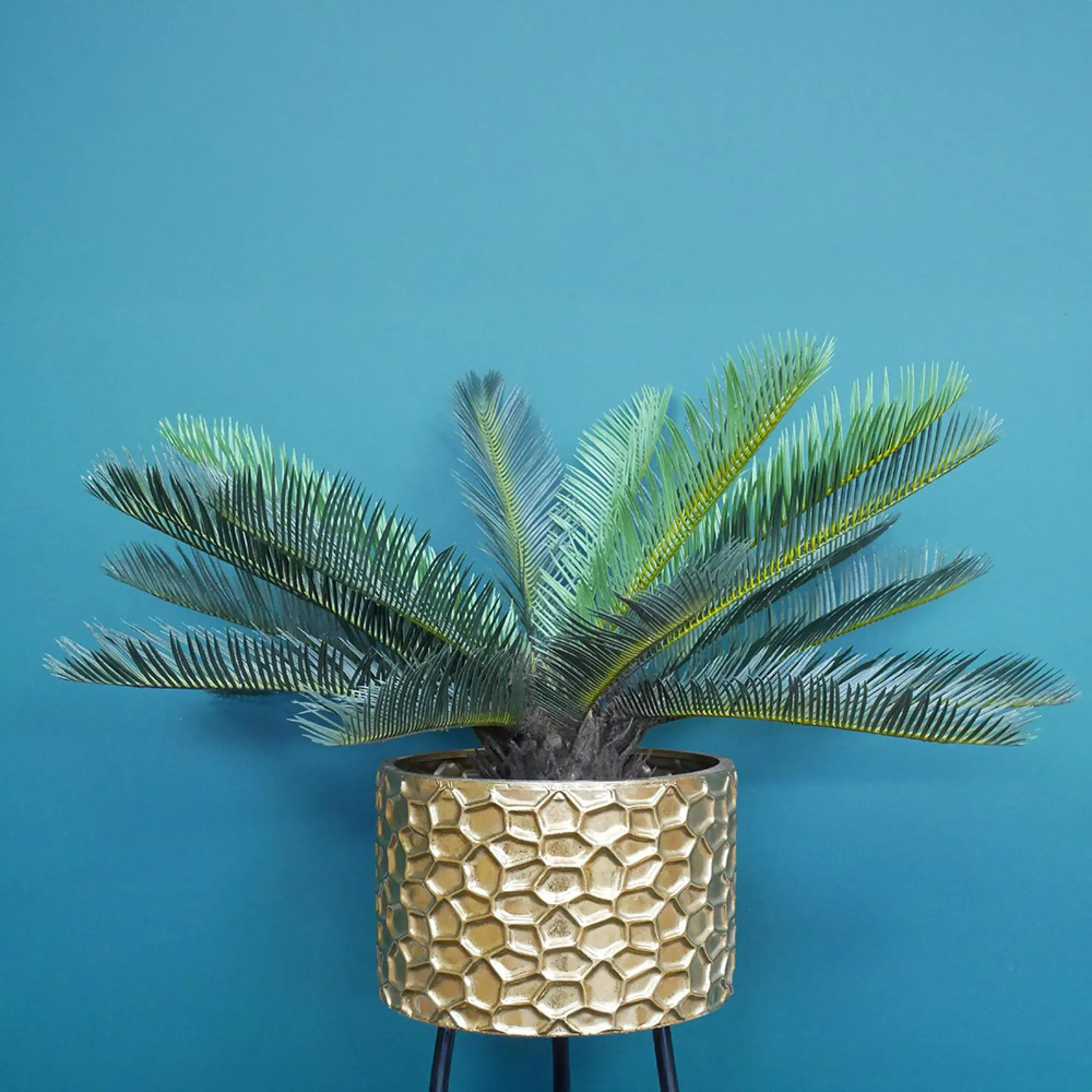 Artificial Flower Planter Set of 2 - Gold