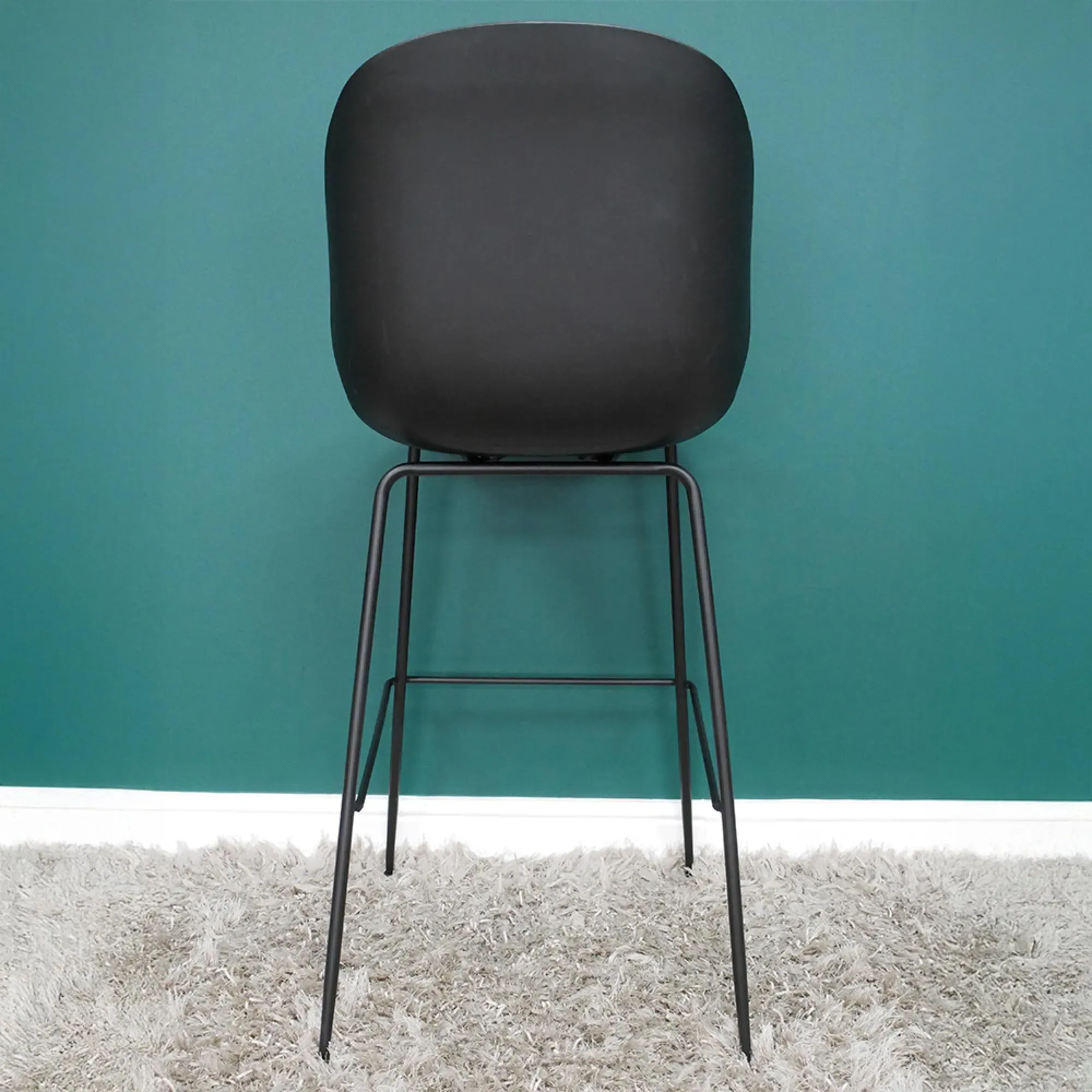 Bar Stool Set of 2 - Dark Grey, Faux Leather