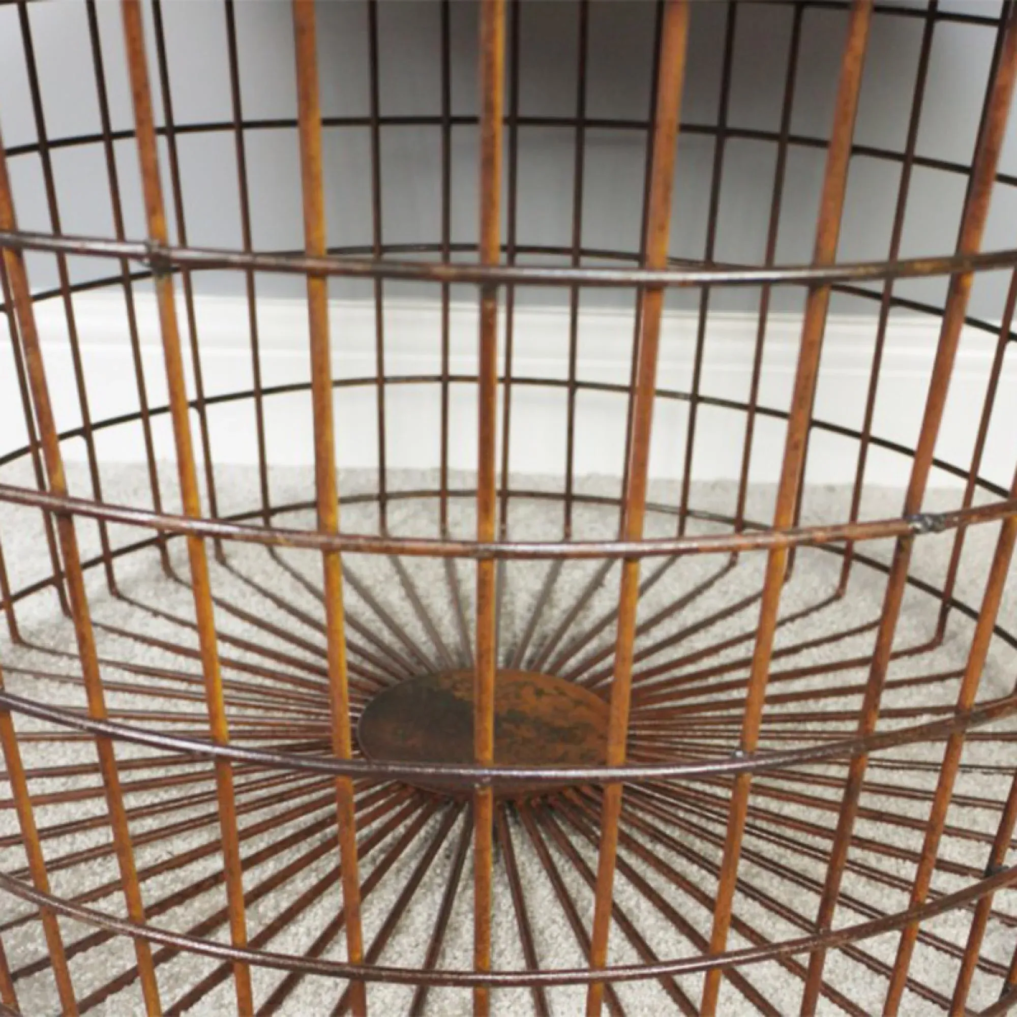 Basket with Wood Lid - Rusty