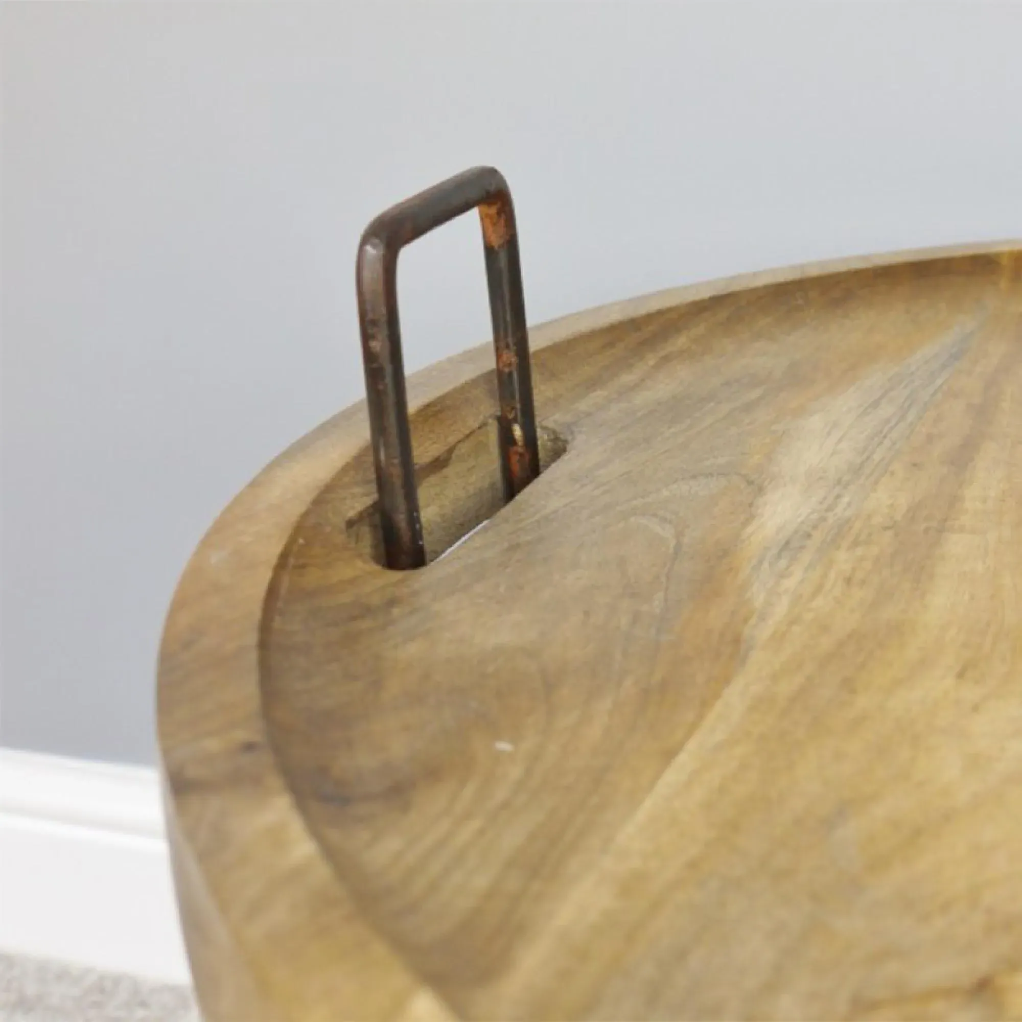 Basket with Wood Lid - Rusty