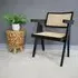 Black and Rattan Armchair - Black