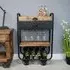 Black Metal 1 Drawer Wine Trolley