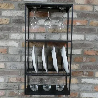 Black Metal Kitchen Wall Shelving Unit image