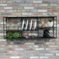 Black Metal Kitchen Wide Wall Unit