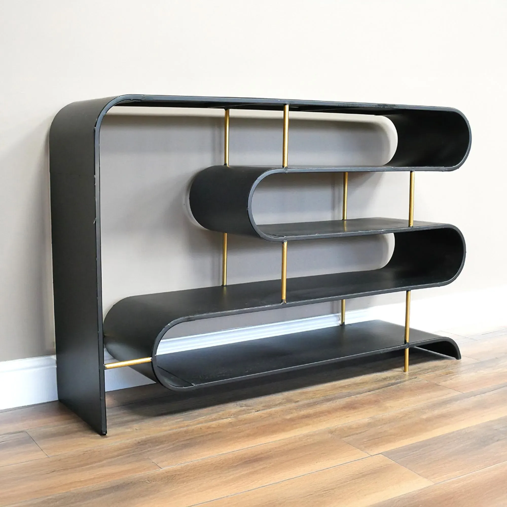 Black Metal Open Shelving Unit