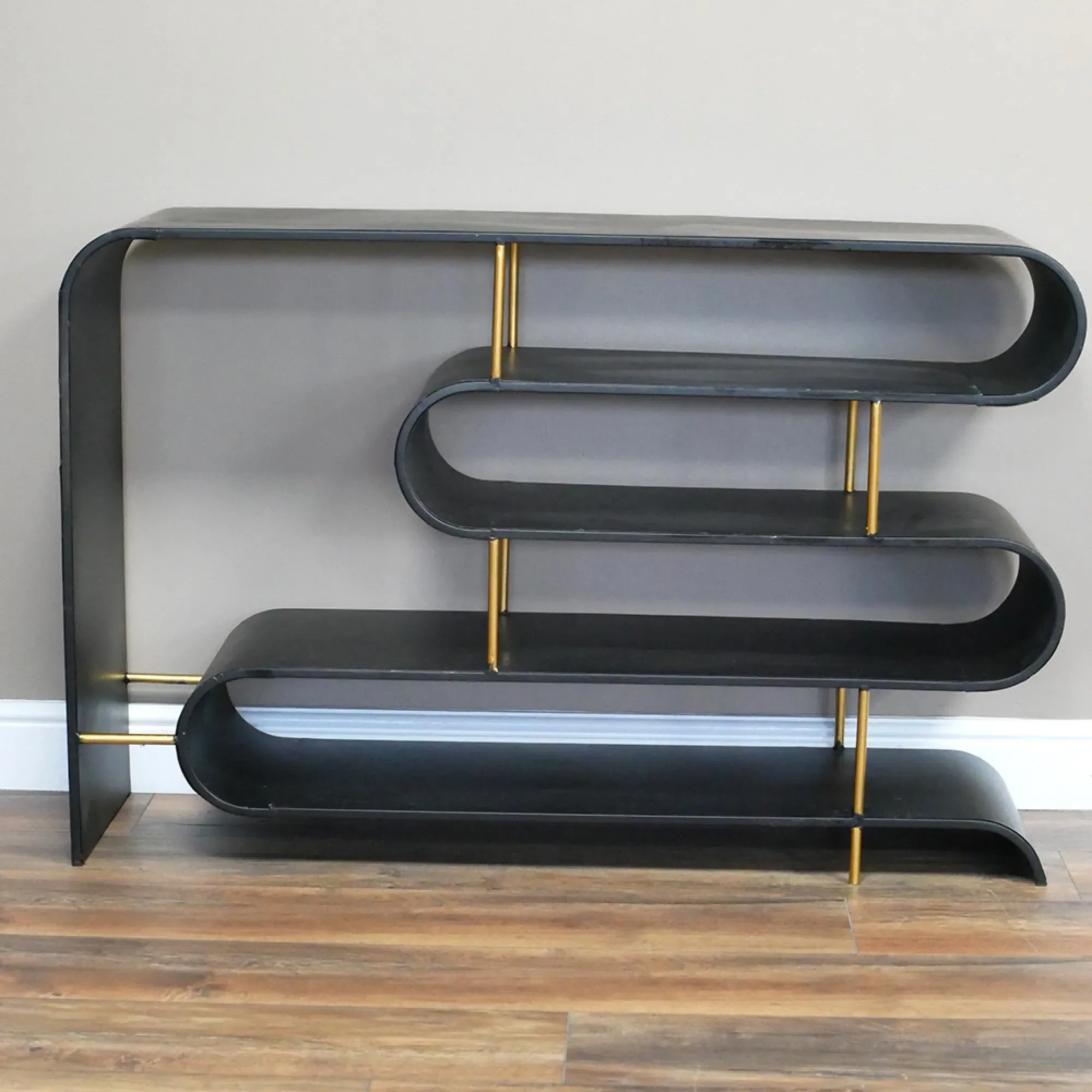 Black Metal Open Shelving Unit