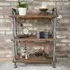 Black Metal Pipe 3-Shelf Bookcase - Black, Wood