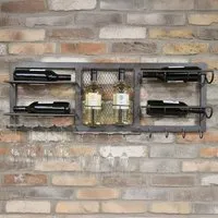 Black Metal Wine Wide Wall Unit