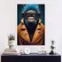 Blue Hair Gorilla Tempered Glass Wall Art