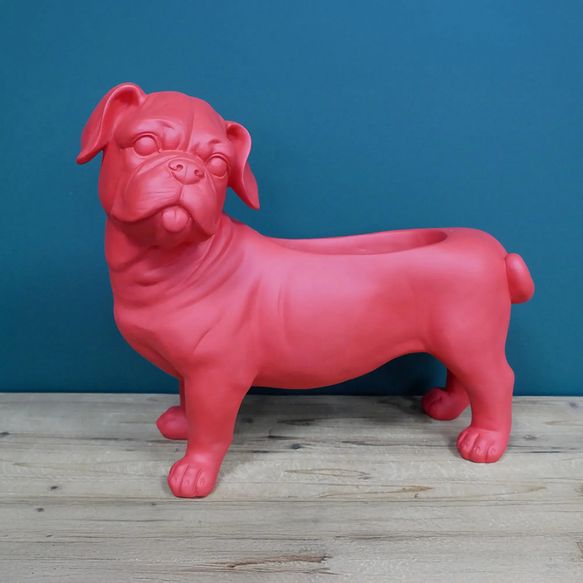 Bull Dog Planter - Red