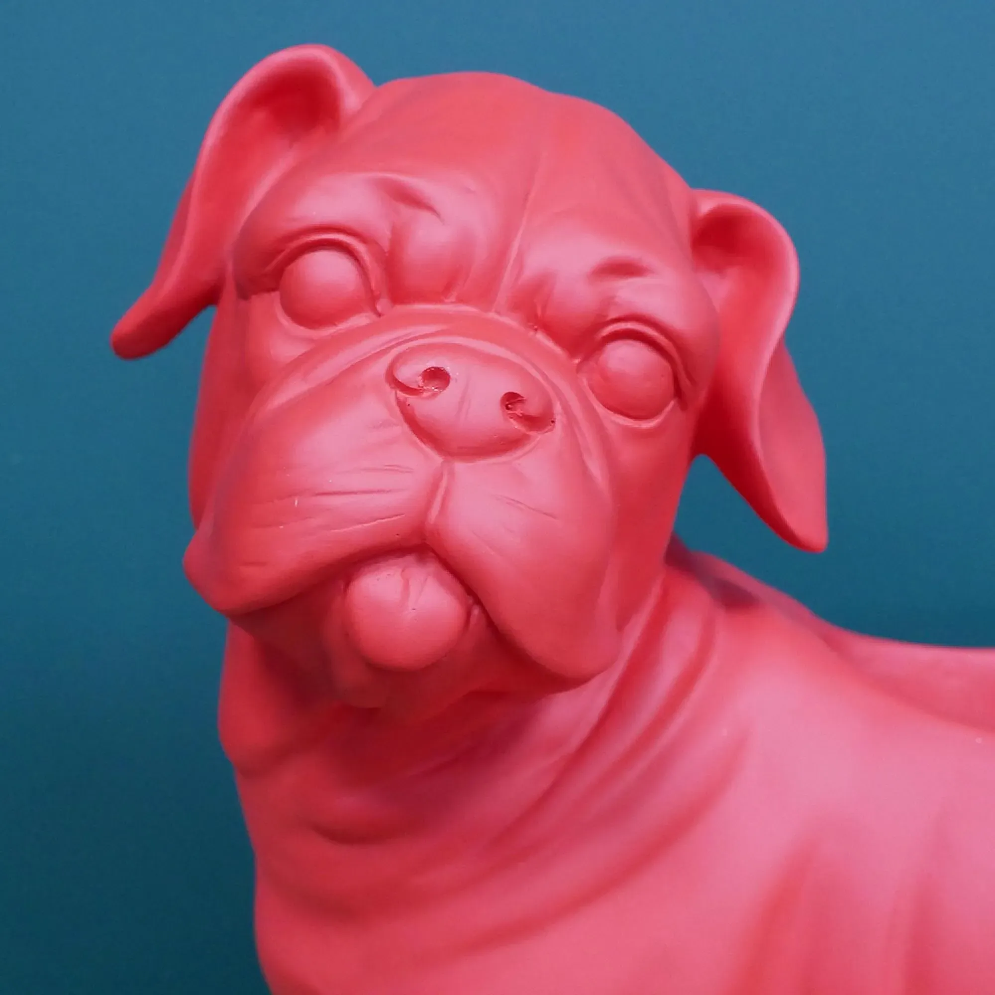 Bull Dog Planter - Red