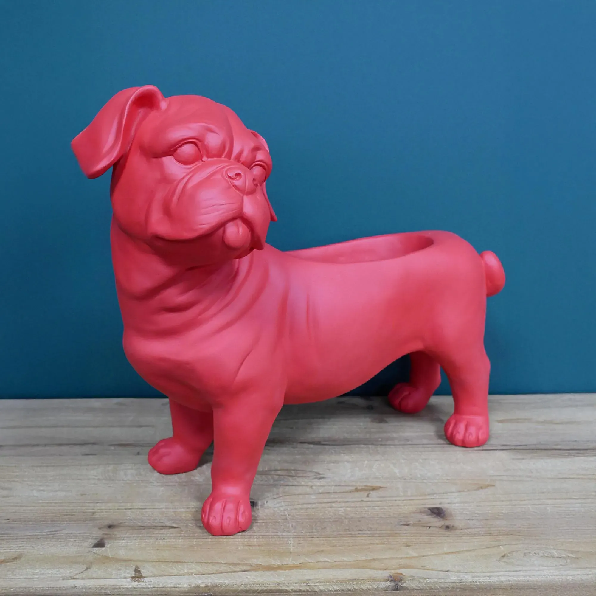 Bull Dog Planter - Red