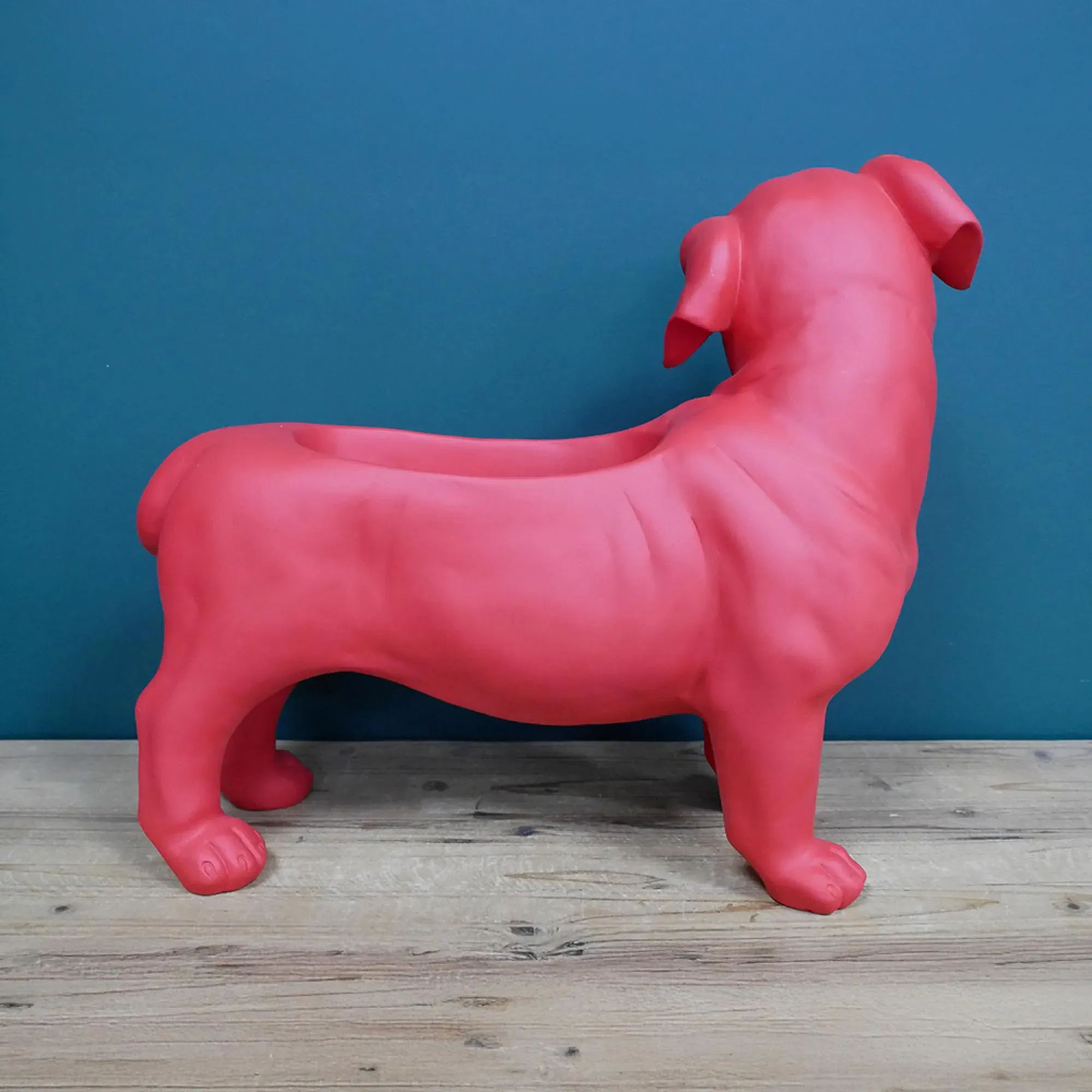 Bull Dog Planter - Red