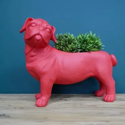 Bull Dog Planter - Red image