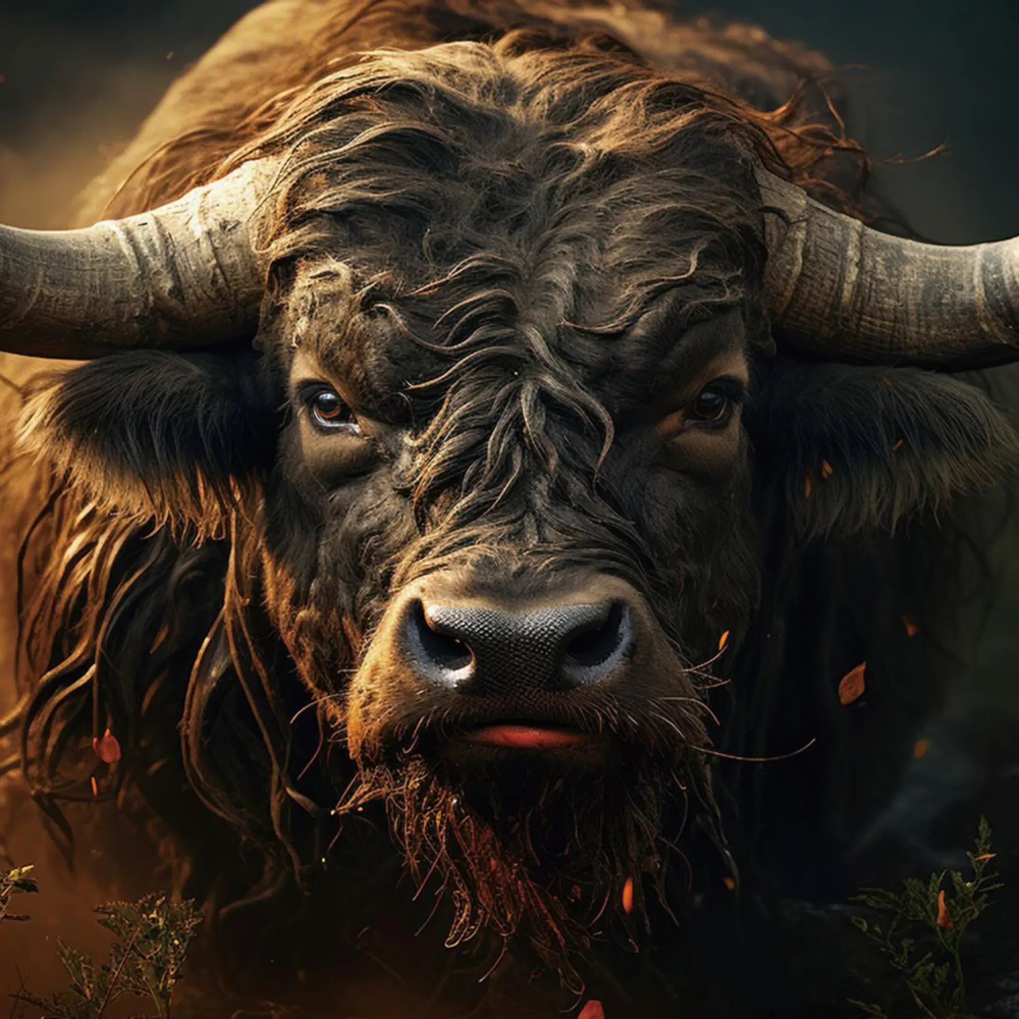 Bull Tempered Glass Wall Art