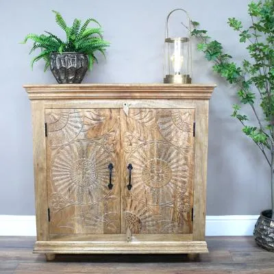 Carved 2 Door Sideboard - Mango Wood image