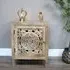 Carved Mango Wood Bedside Table - Natural