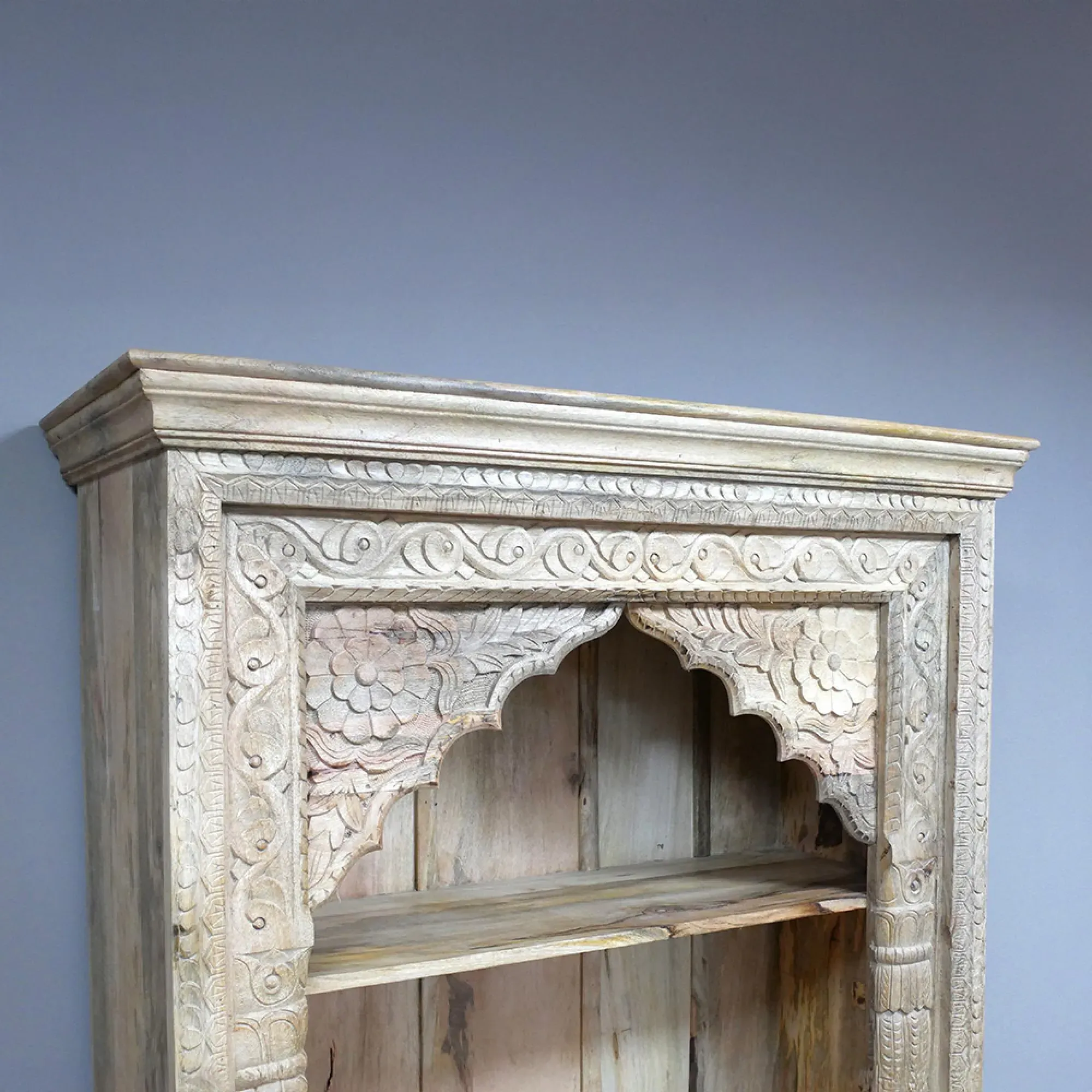 Carved Small Bookcase - Mango Wood