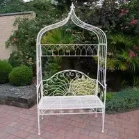 Chris Metal Garden Bench - White