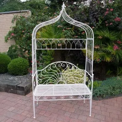 Chris Metal Garden Bench - White image