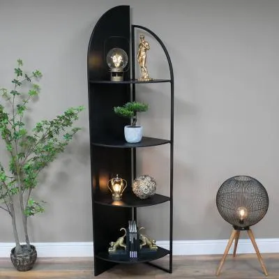 Corner Metal Shelves - Black