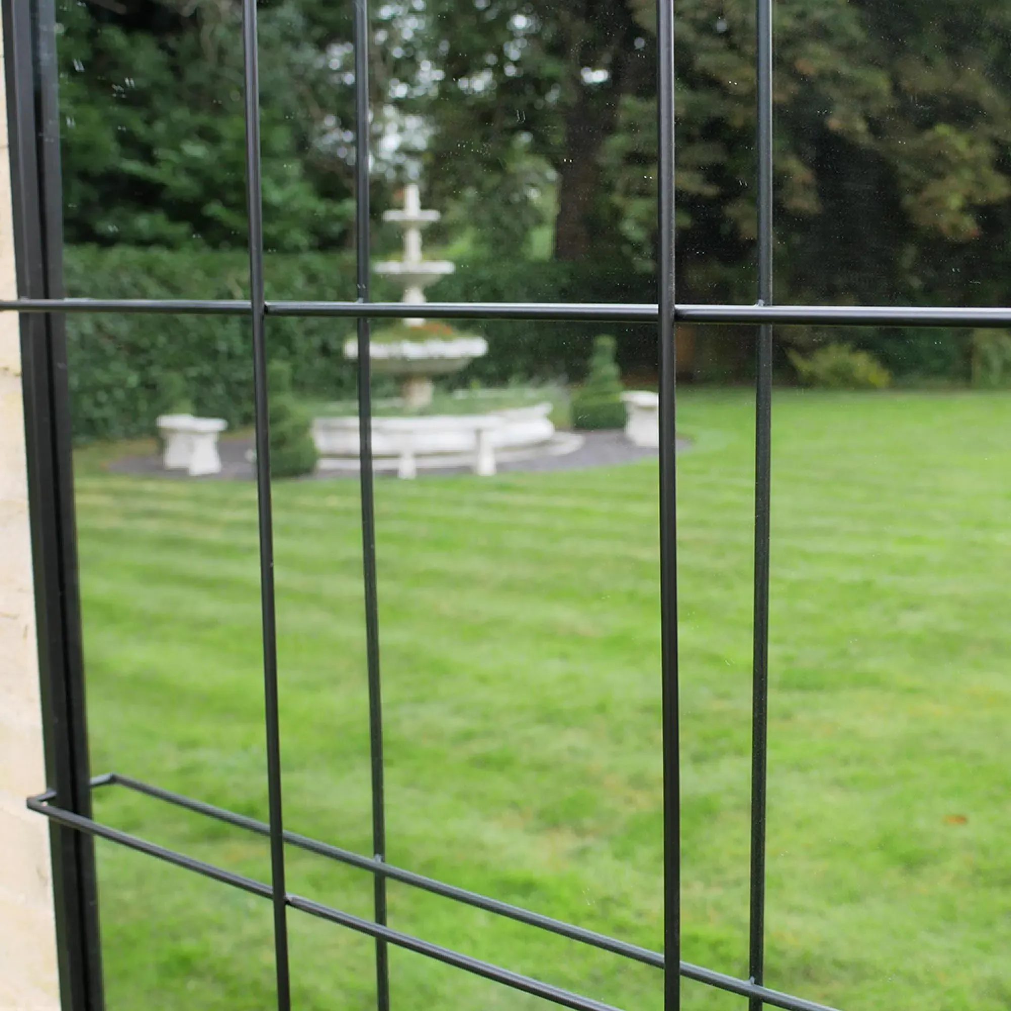 Curved Garden Mirror - Black, Metal