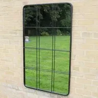Curved Garden Mirror - Black, Metal
