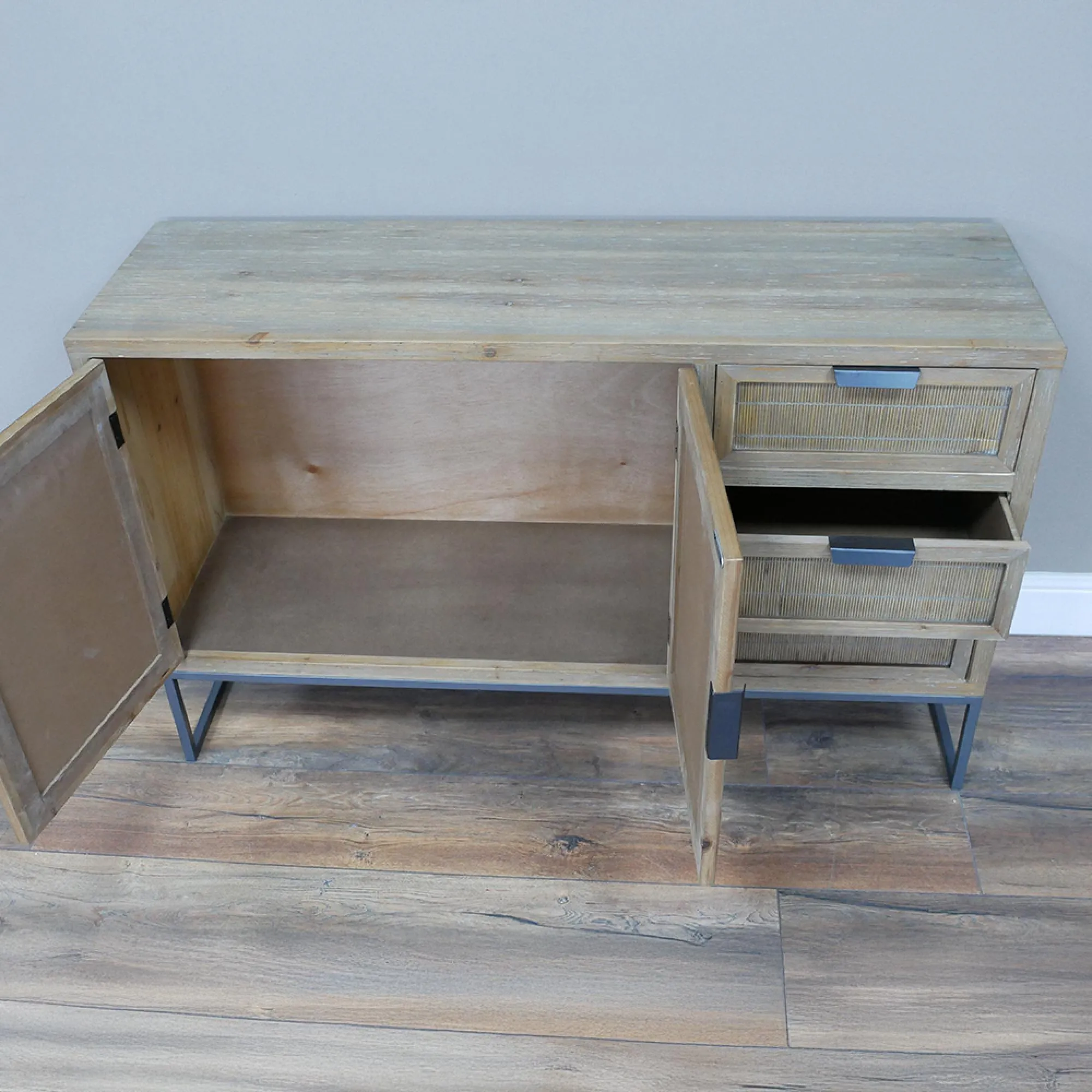 Distressed 2 Door Medium Sideboard - Rustic