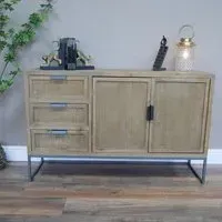 Distressed 2 Door Medium Sideboard - Rustic
