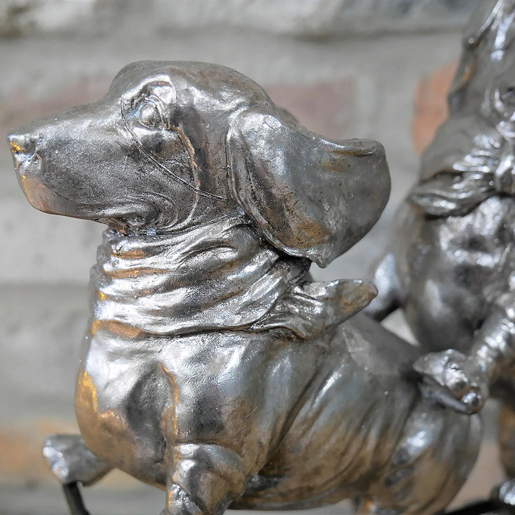 Dogs on Bicycle Decorative Set - Resin, Metal