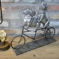 Dogs on Bicycle Decorative Set - Resin, Metal